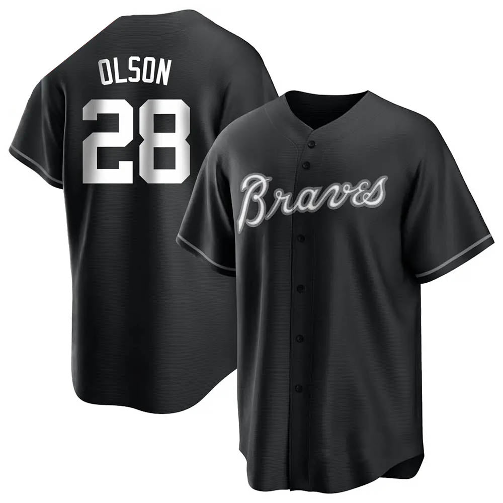 Boles A.Braves #28 Matt Olson Player Black&Gold Replica en Alternate Stitched Jerseys