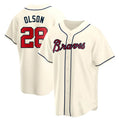 Boles A.Braves #28 Matt Olson Player Cream Replica Alternate Stitched Jerseys