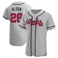 Boles A.Braves #28 Matt Olson Player Gray Authentic Road Stitched Jerseys