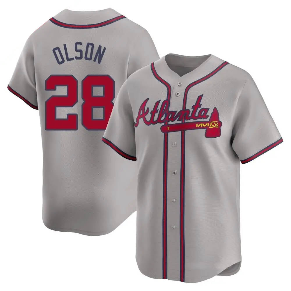 Boles A.Braves #28 Matt Olson Player Gray Limited Away Stitched Jerseys