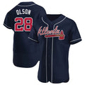 Boles A.Braves #28 Matt Olson Player Navy Authentic Alternate Stitched Jerseys