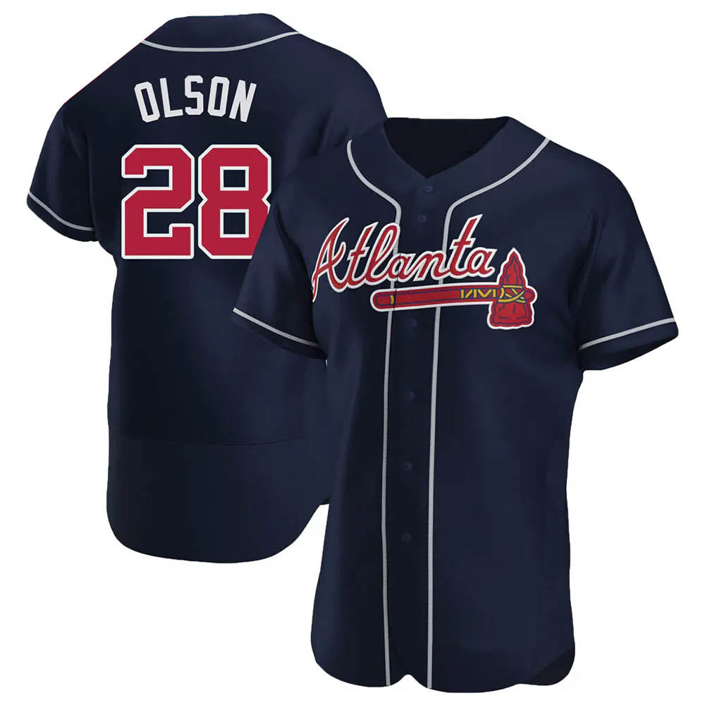 Boles A.Braves #28 Matt Olson Player Navy Authentic Alternate Stitched Jerseys
