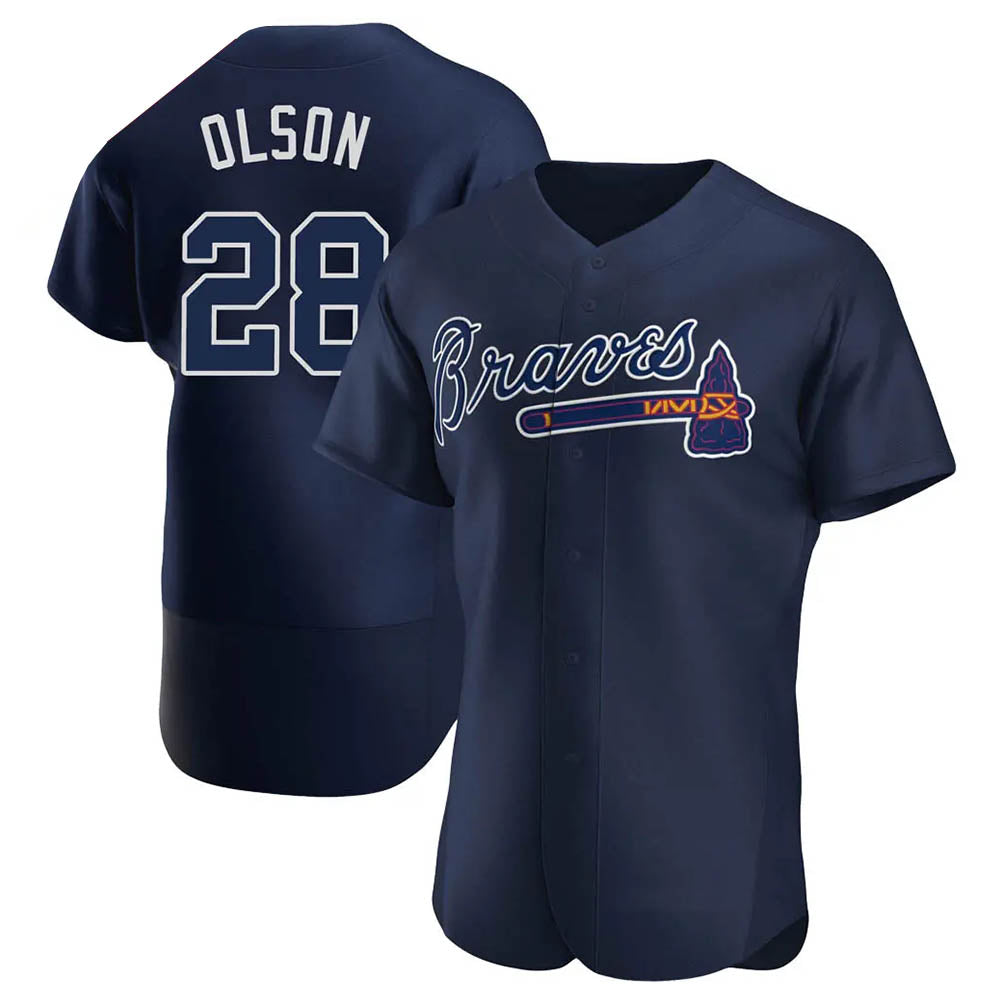Boles A.Braves #28 Matt Olson Player Navy Authentic Alternate Team Stitched Jerseys