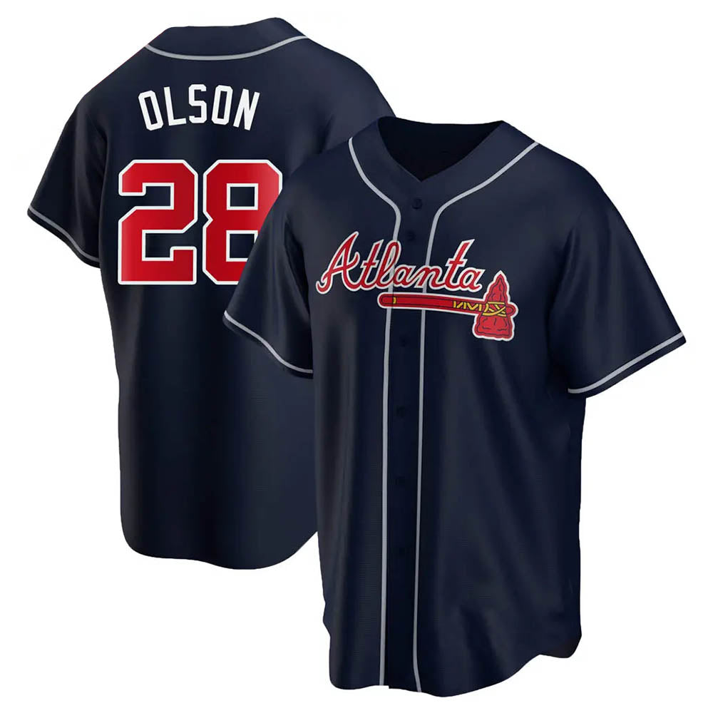 Boles A.Braves #28 Matt Olson Player Navy Replica Alternate Stitched Jerseys