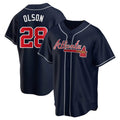 Boles A.Braves #28 Matt Olson Player Navy Replica Alternate Stitched Jerseys