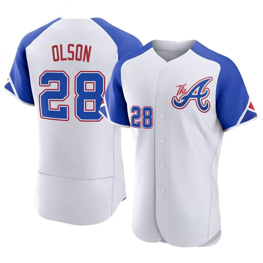 Boles A.Braves #28 Matt Olson Player White Authentic City Connect Stitched Jerseys
