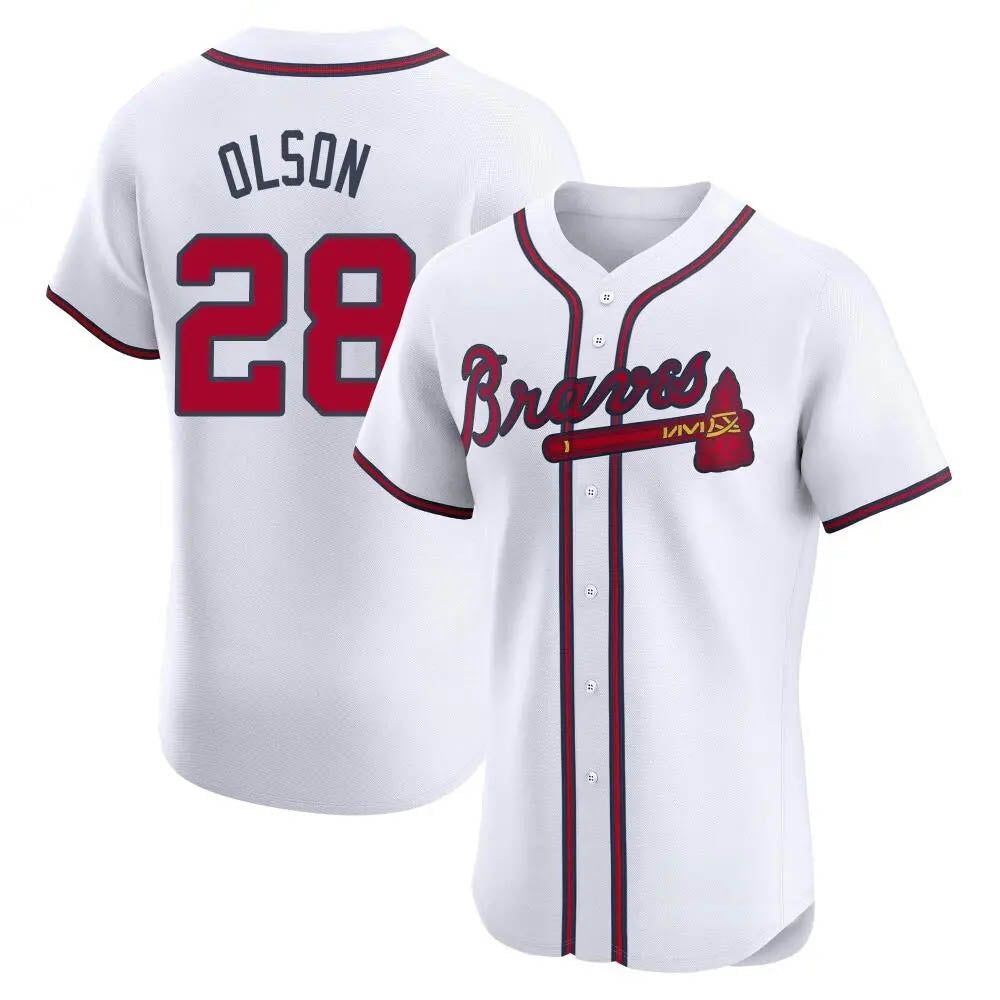 Boles A.Braves #28 Matt Olson Player White Elite Home Stitched Jerseys