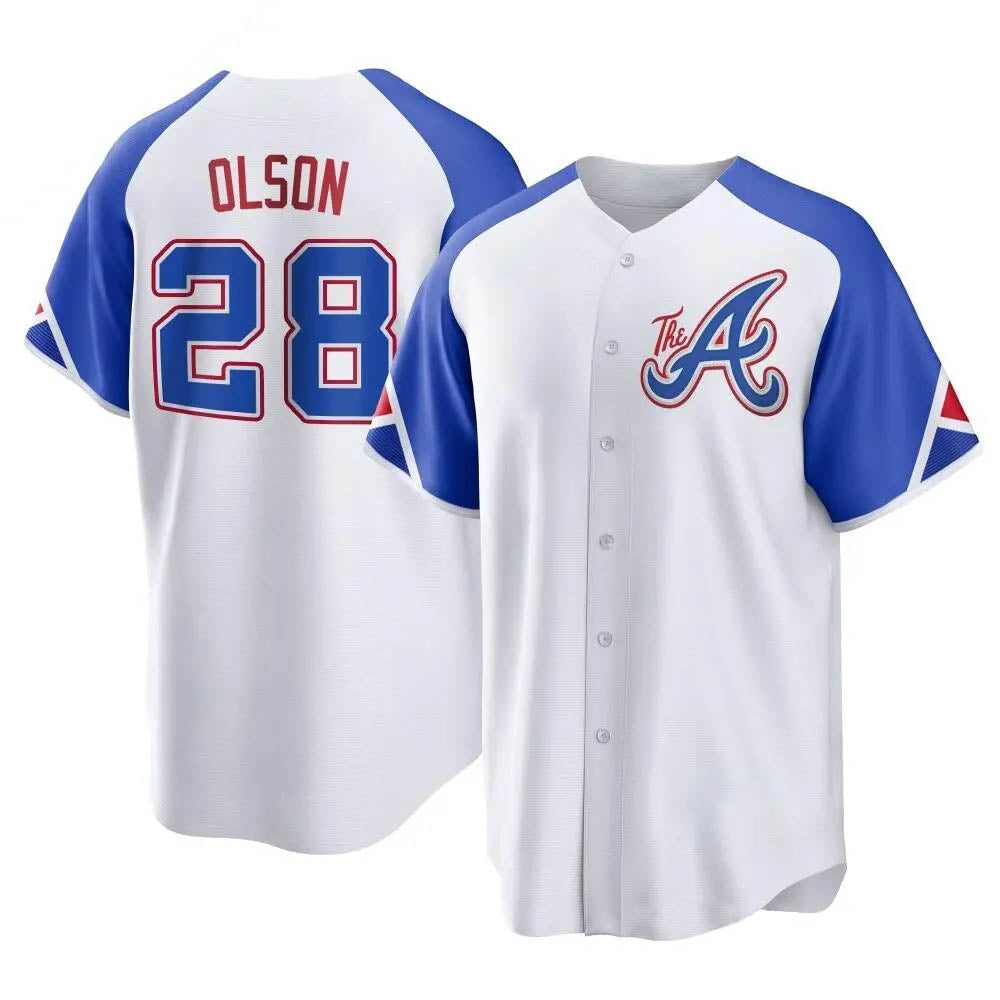 Boles A.Braves #28 Matt Olson Player White Replica City Connect Stitched Jerseys