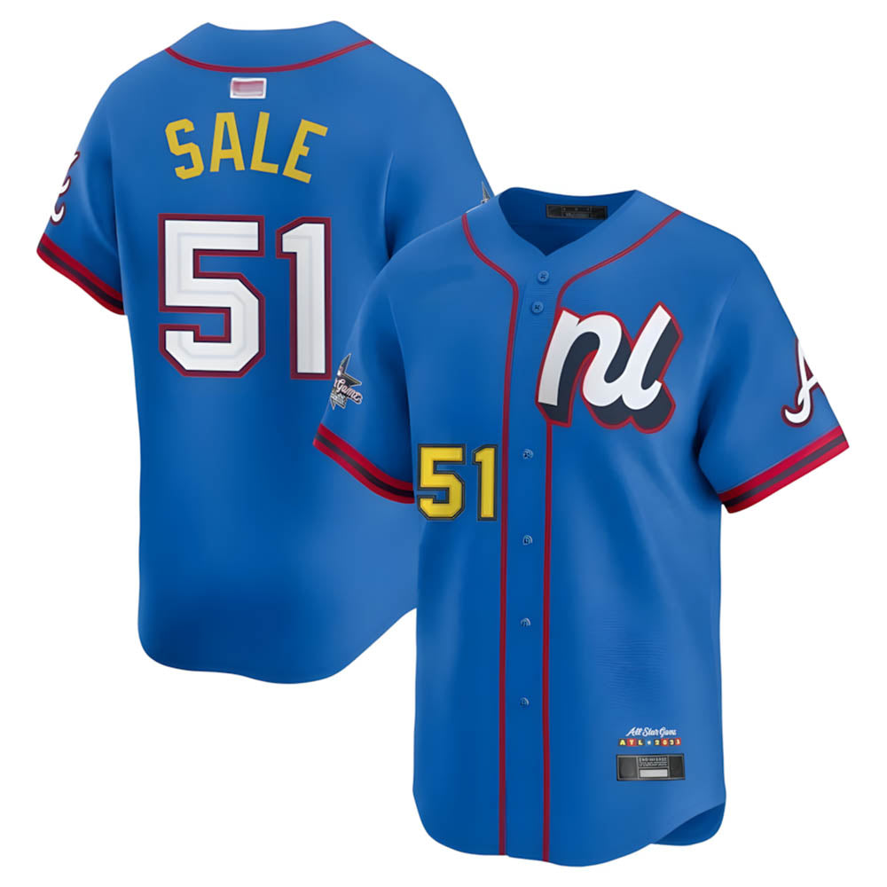 Boles A.Braves #51 Chris Sale Player Blue National League Limited Stitched Jerseys
