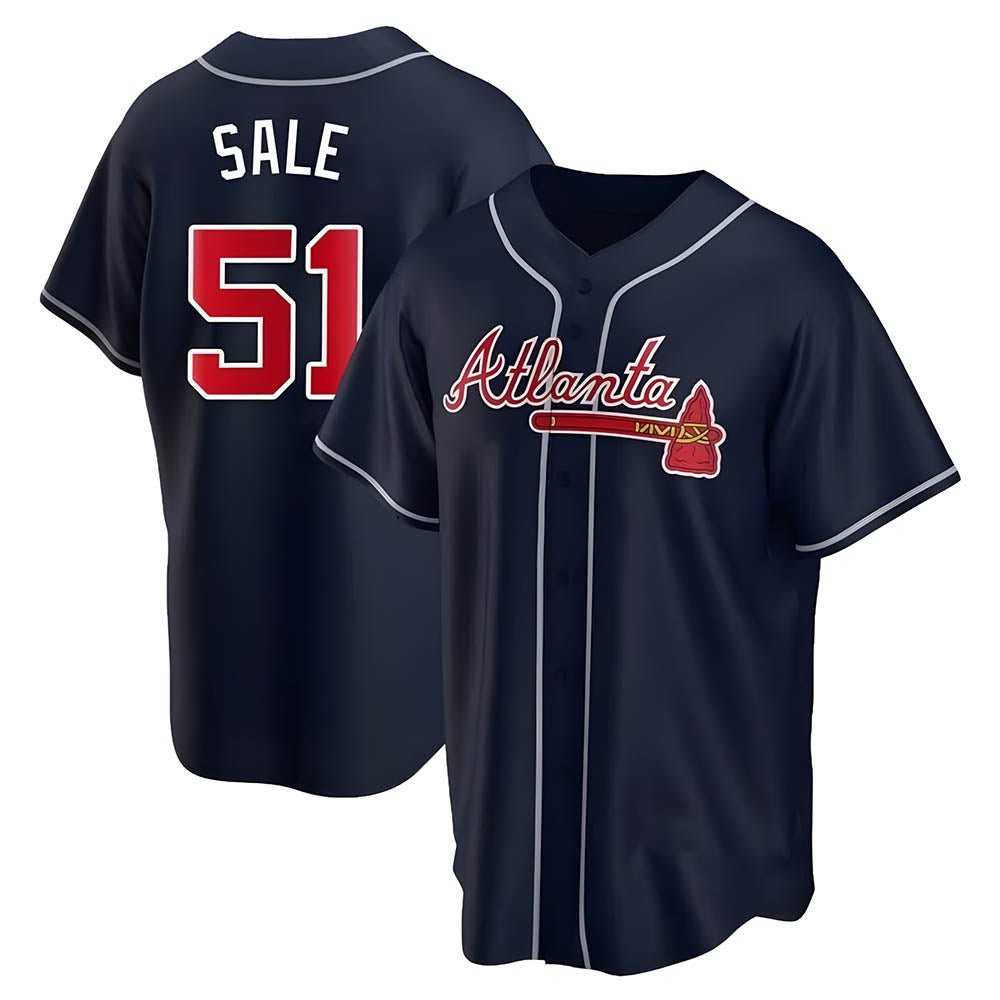 Boles A.Braves #51 Chris Sale Player Navy City Connect Stitched Jerseys
