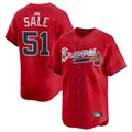 Boles A.Braves #51 Chris Sale Player Red Alternate Limited Stitched Jerseys