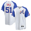 Boles A.Braves #51 Chris Sale Player White City Connect Limited Stitched Jerseys