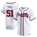 Boles A.Braves #51 Chris Sale Player White Limited Home Stitched Jerseys