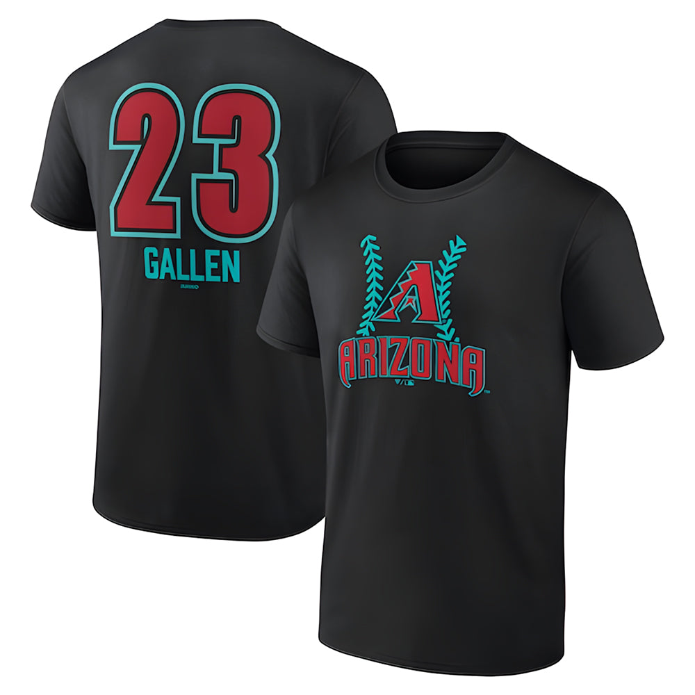 Boles A.Diamondbacks #23 Zac Gallen Player Black Fuse City Connect round collar T shirt Stitched Jerseys