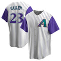 Boles A.Diamondbacks #23 Zac Gallen Player White-Purple Replica Stitched Jerseys