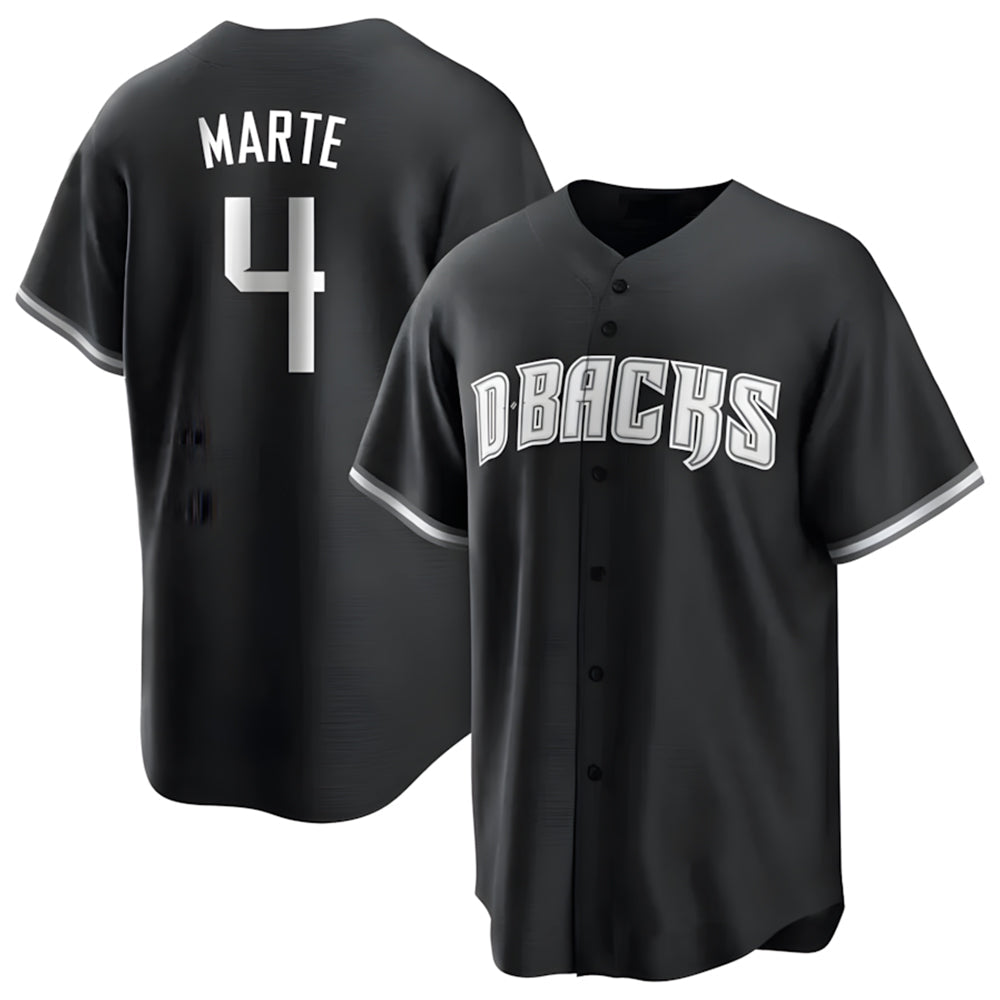 Boles A.Diamondbacks #4 Ketel Marte Player Black Pointed collar Replica Game Stitched Jerseys