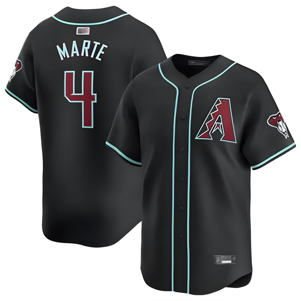 Boles A.Diamondbacks #4 Ketel Marte Player Black Replica Game Stitched Jerseys