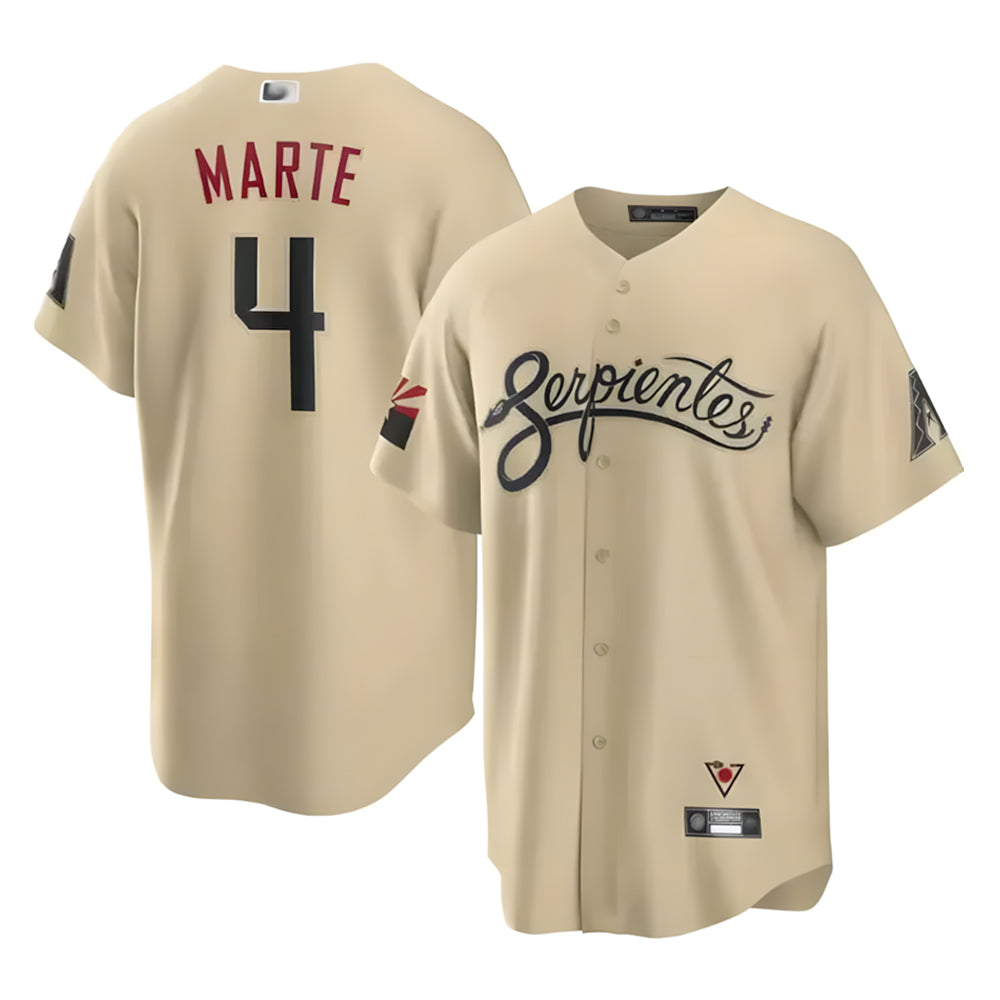 Boles A.Diamondbacks #4 Ketel Marte Player Gold City Connect Stitched Jerseys