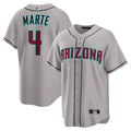 Boles A.Diamondbacks #4 Ketel Marte Player Gray Home Game Stitched Jerseys