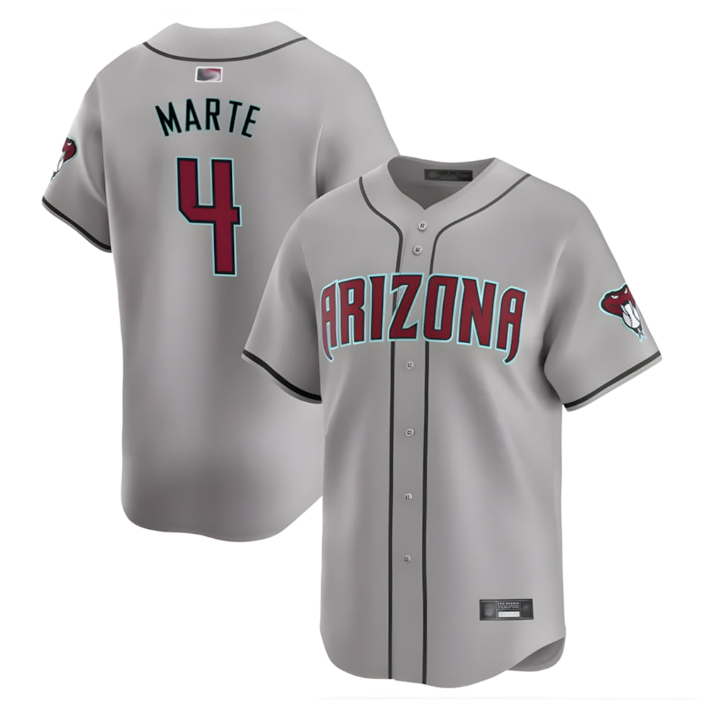 Boles A.Diamondbacks #4 Ketel Marte Player Gray Replica Game Stitched Jerseys