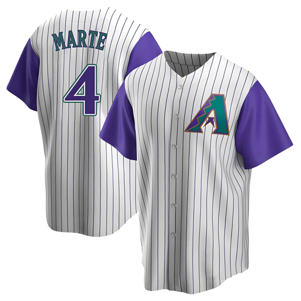Boles A.Diamondbacks #4 Ketel Marte Player White-Purple Limited Stitched Jerseys
