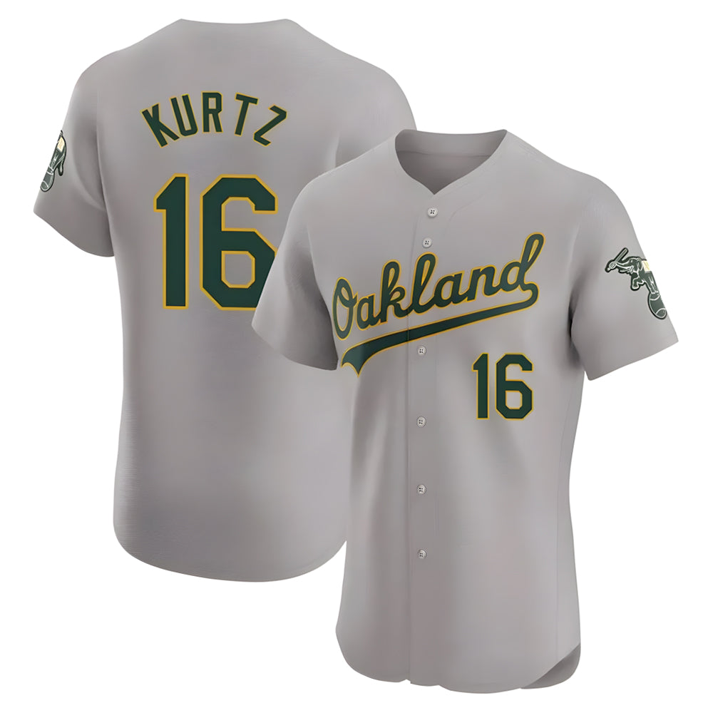 Boles Athletics #16 Nick Kurtz Player Gray Elite Road Stitched Jerseys