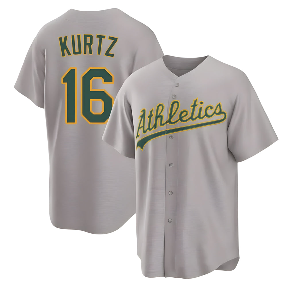 Boles Athletics #16 Nick Kurtz Player Gray Home Game Stitched Jerseys