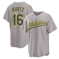 Boles Athletics #16 Nick Kurtz Player Gray Home Game Stitched Jerseys