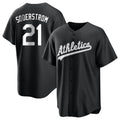Boles Athletics #21 Tyler Soderstrom Player Black&White Replica Stitched Jersey