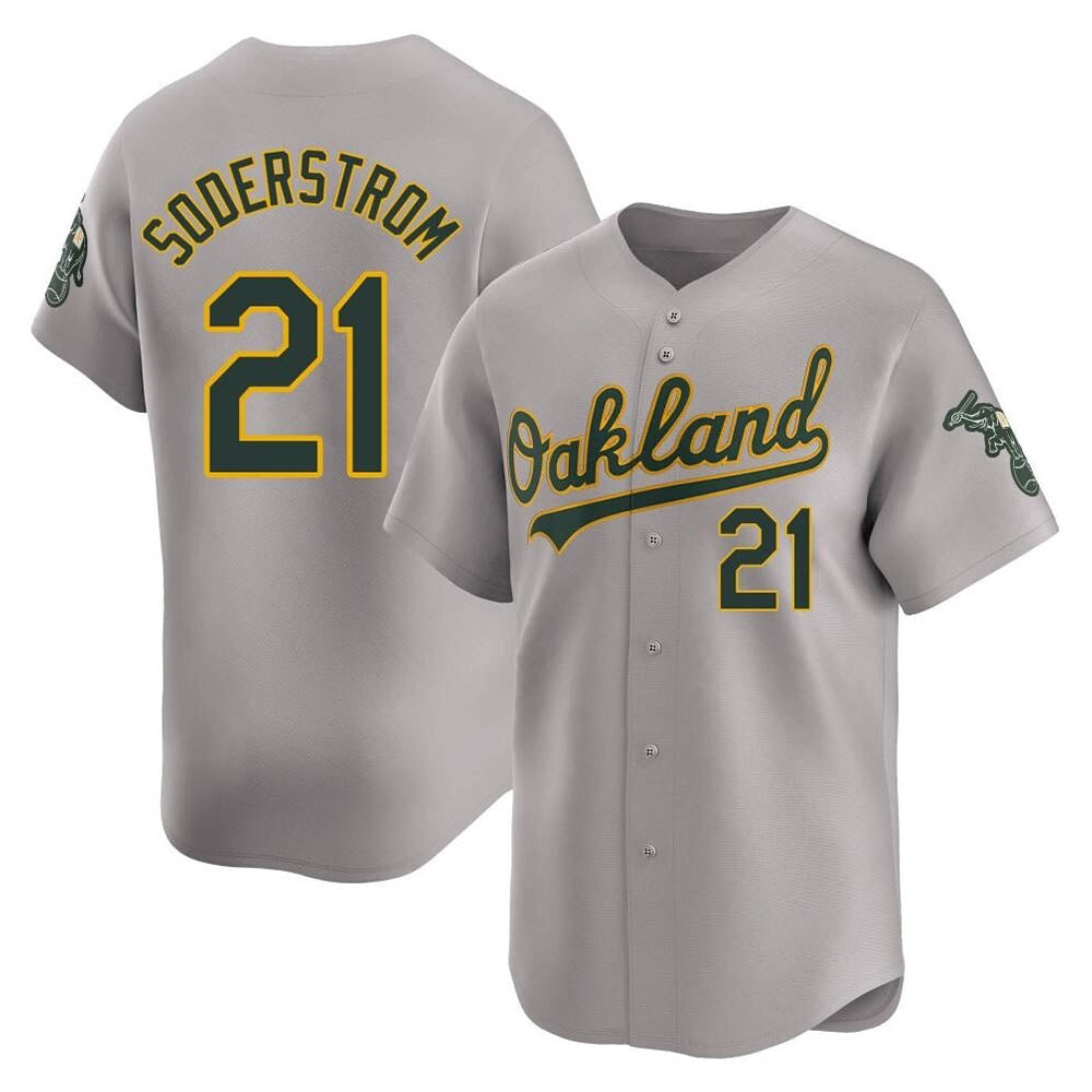 Boles Athletics #21 Tyler Soderstrom Player Gray Limited Away Stitched Jersey
