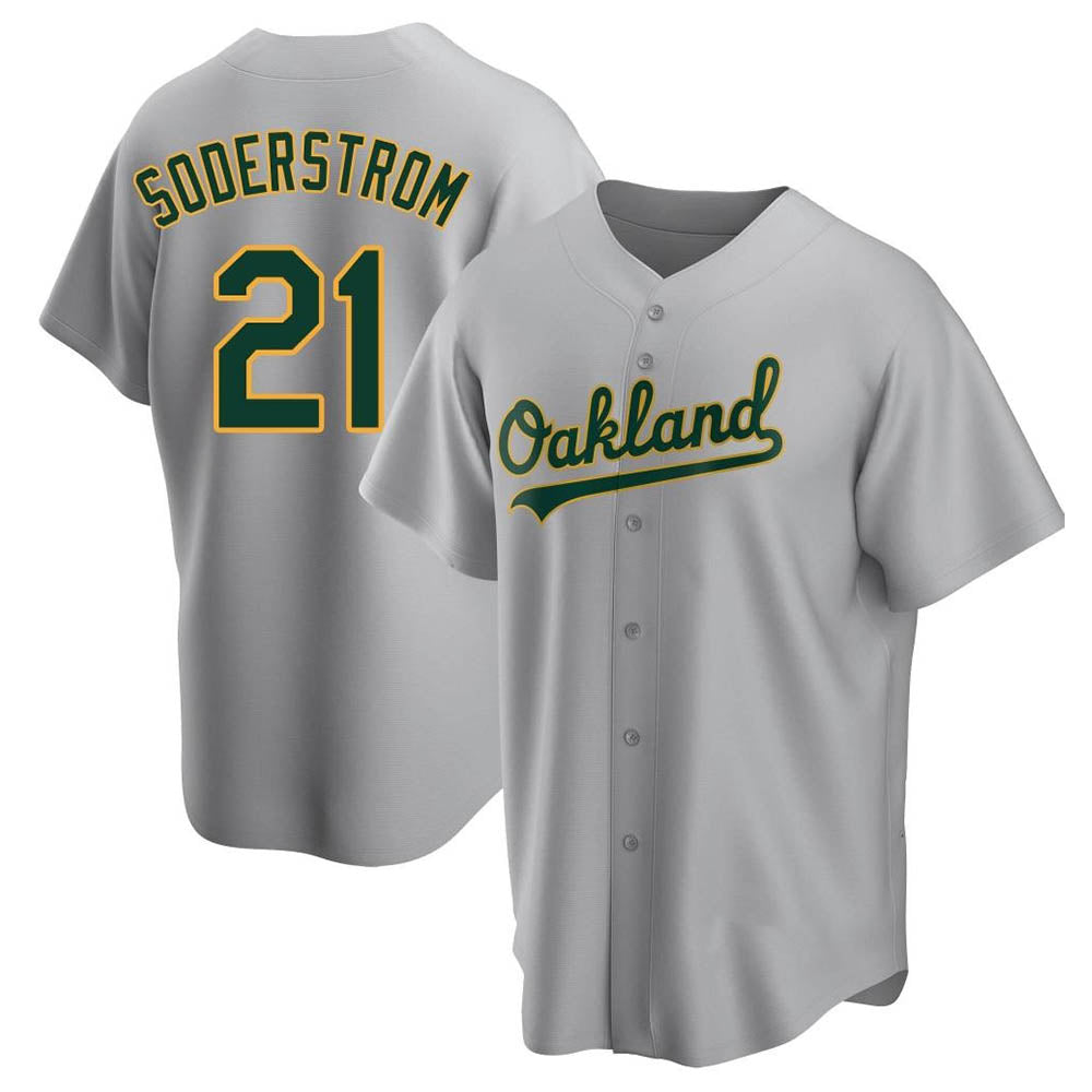 Boles Athletics #21 Tyler Soderstrom Player Gray Replica Road Stitched Jersey