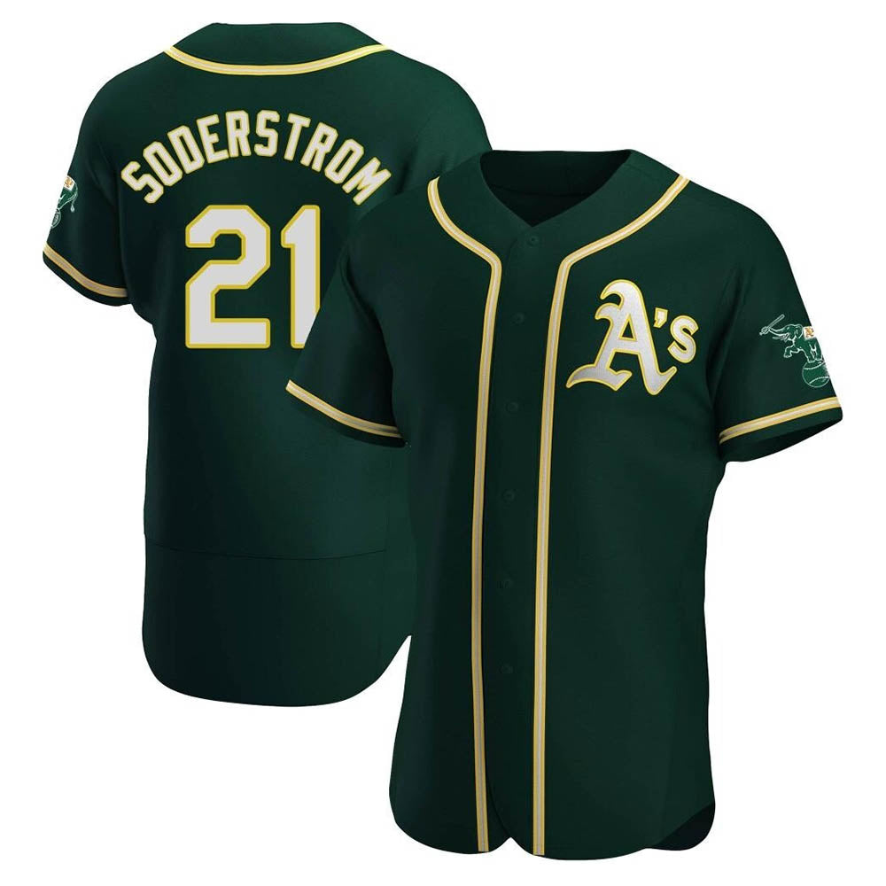 Boles Athletics #21 Tyler Soderstrom Player Green Authentic Alternate Stitched Jersey