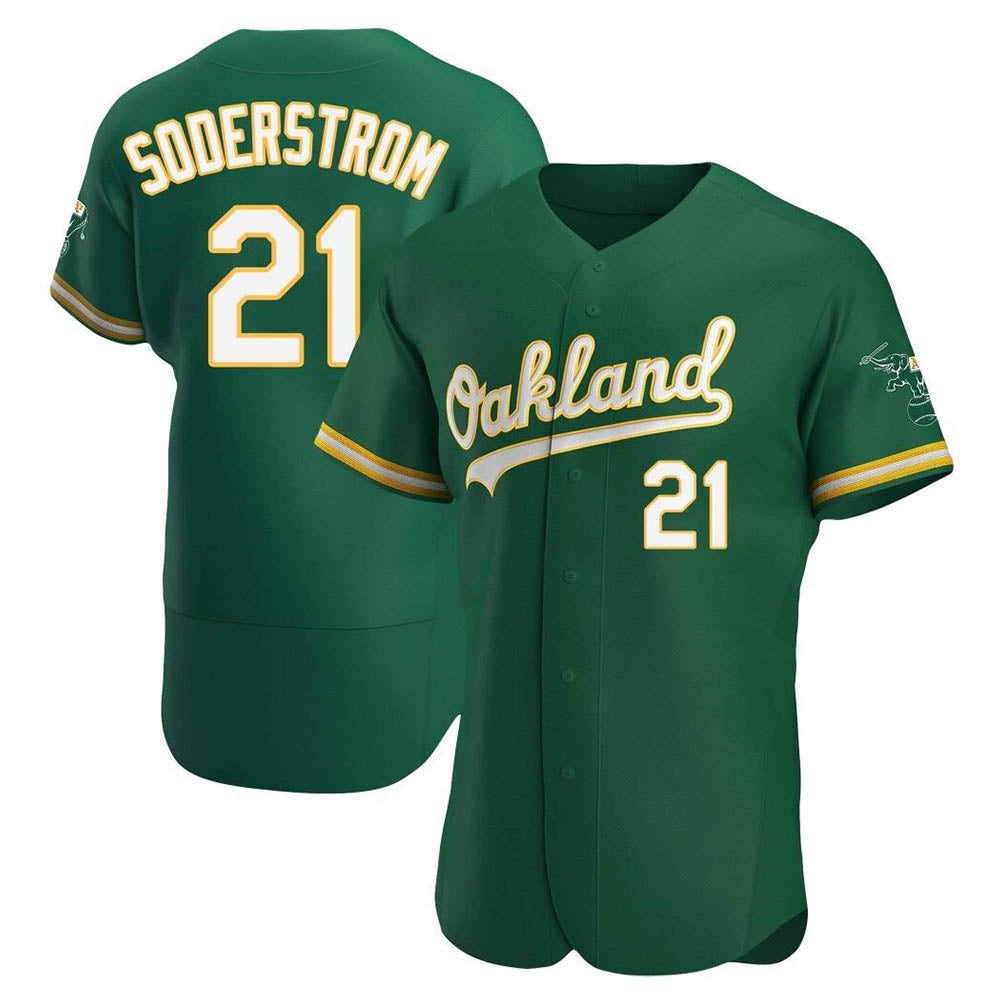 Boles Athletics #21 Tyler Soderstrom Player Green Authentic Kelly Alternate Stitched Jersey