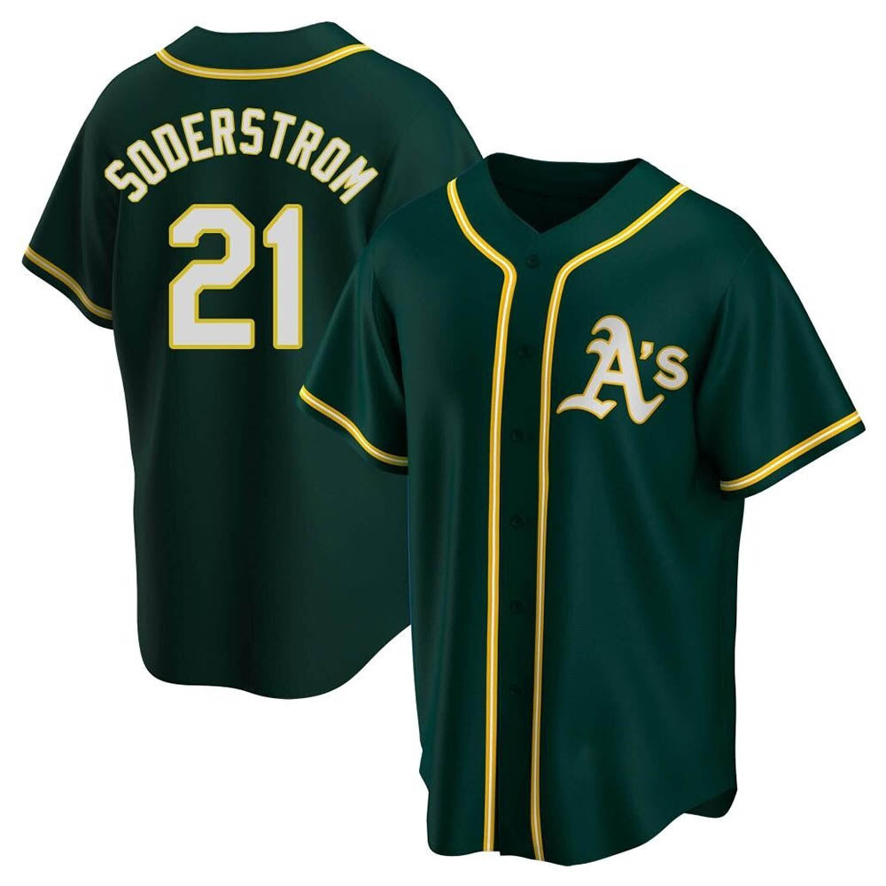 Boles Athletics #21 Tyler Soderstrom Player Green Replica Alternate Stitched Jersey