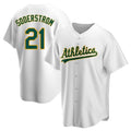 Boles Athletics #21 Tyler Soderstrom Player White Replica Home Stitched Jersey