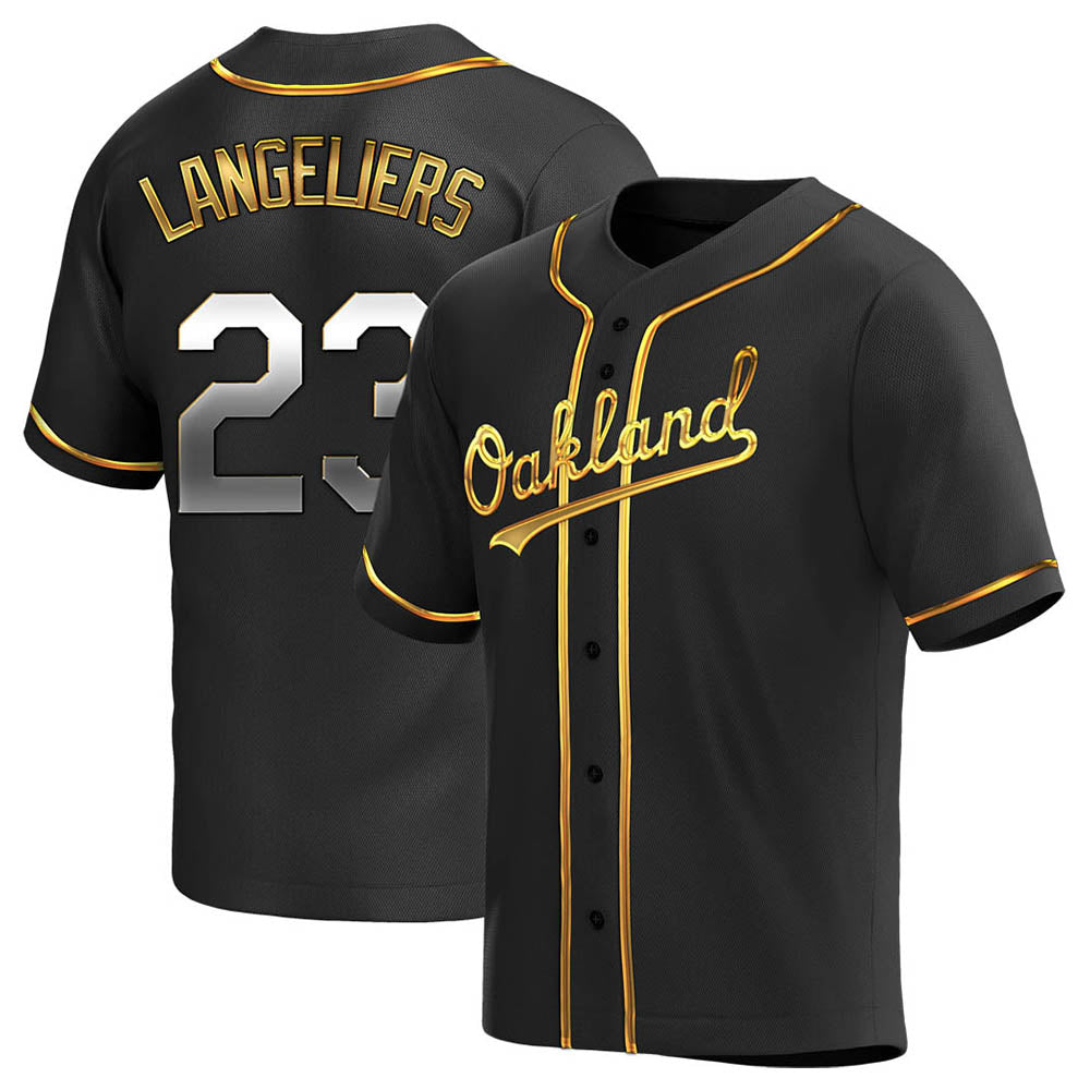 Boles Athletics #23 Shea Langeliers Player Black Golden Replica Alternate Stitched Jerseys