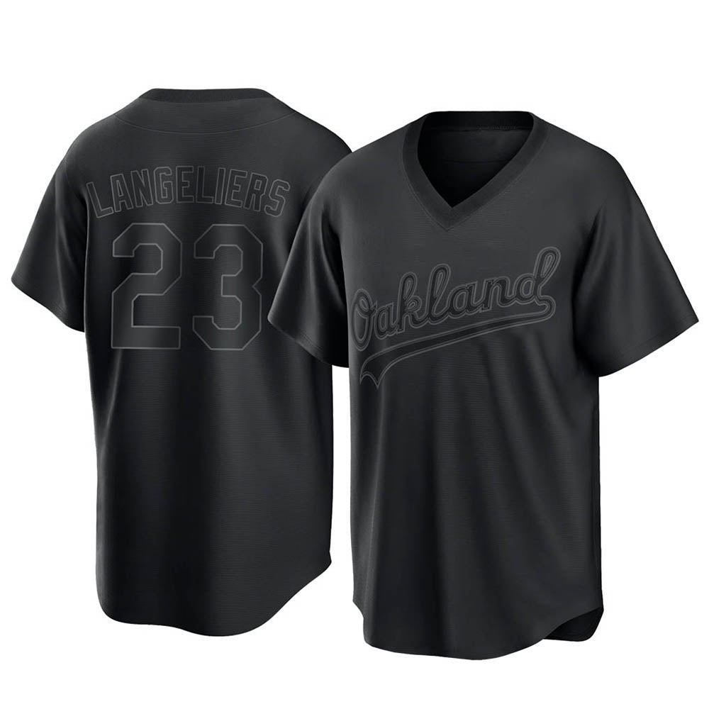 Boles Athletics #23 Shea Langeliers Player Black Replica Pitch Fashion T shirt Stitched Jerseys