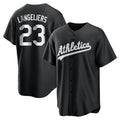 Boles Athletics #23 Shea Langeliers Player Black&White Replica Stitched Jerseys