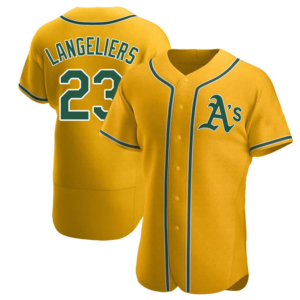 Boles Athletics #23 Shea Langeliers Player Gold Authentic Alternate Stitched Jerseys