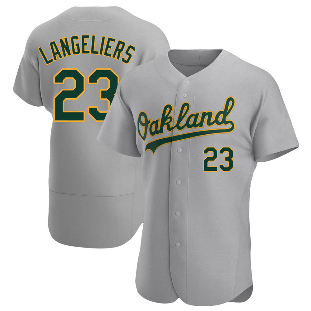 Boles Athletics #23 Shea Langeliers Player Gray Authentic Road Stitched Jersey