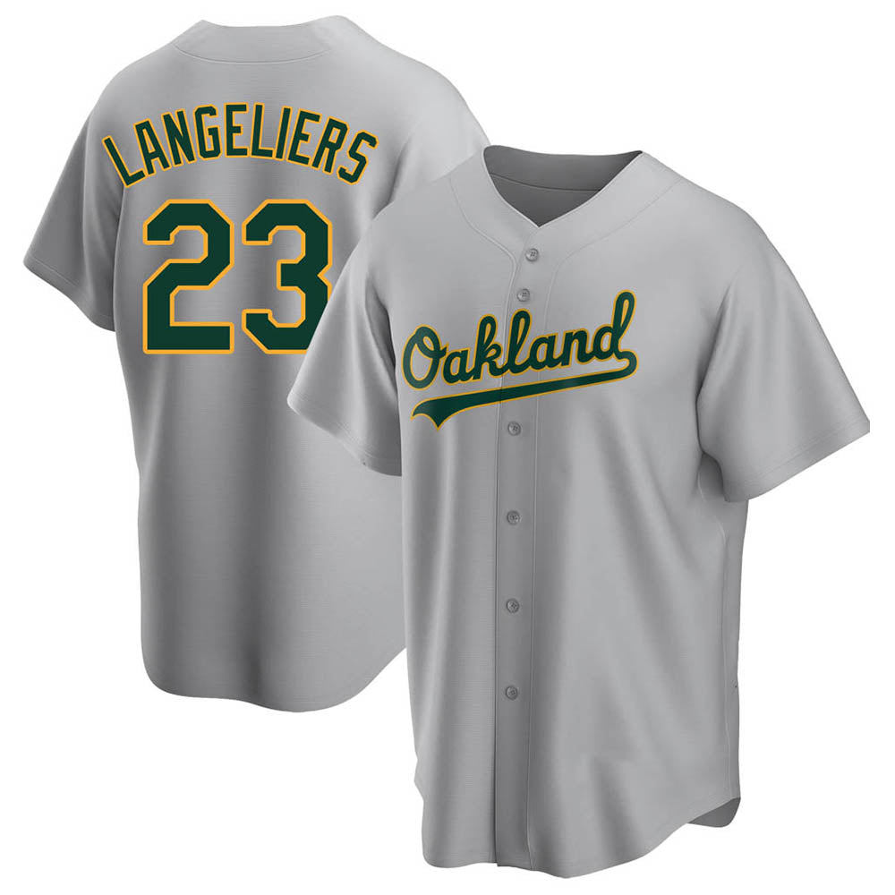 Boles Athletics #23 Shea Langeliers Player Gray Replica Road Stitched Jerseys