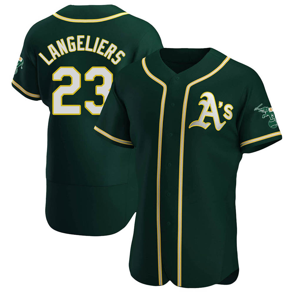 Boles Athletics #23 Shea Langeliers Player Green Authentic Alternate Stitched Jerseys