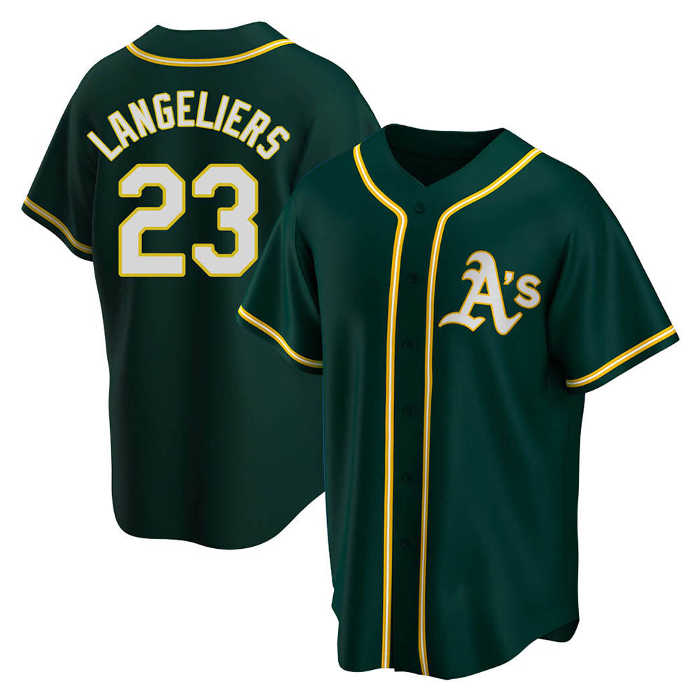 Boles Athletics #23 Shea Langeliers Player Green Replica Alternate Stitched Jerseys