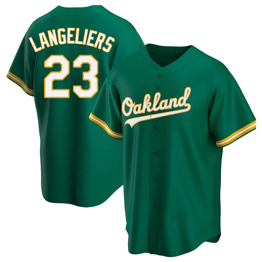 Boles Athletics #23 Shea Langeliers Player Green Replica Kelly Alternate Stitched Jerseys