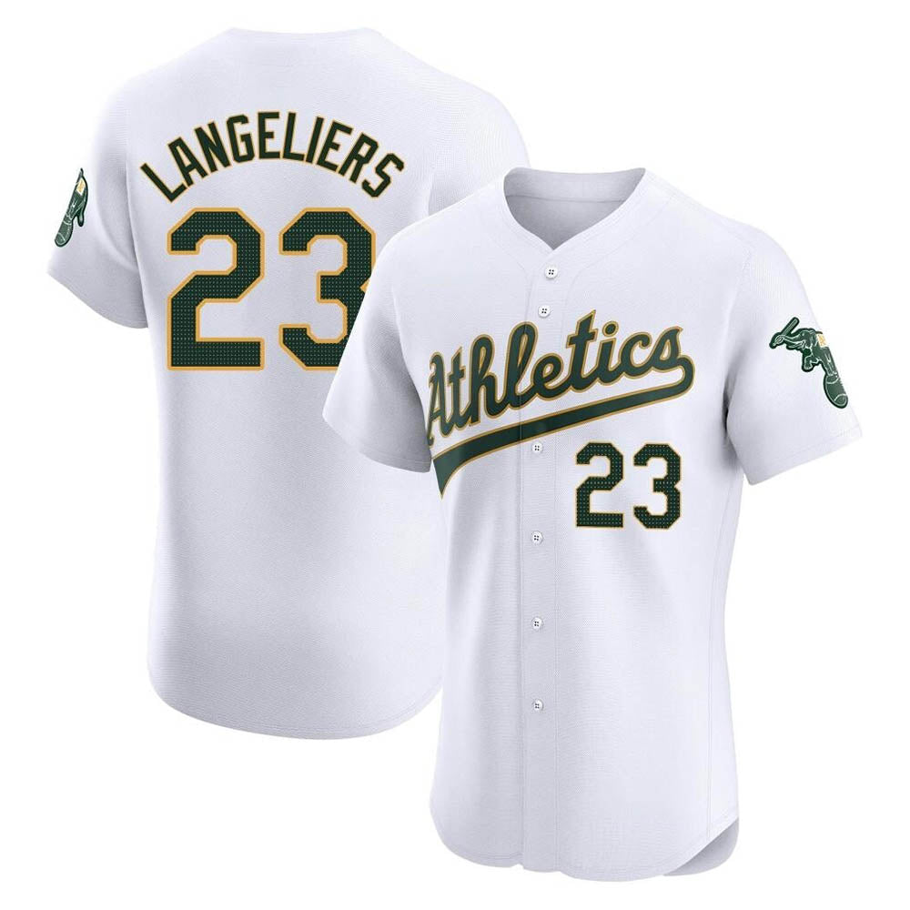 Boles Athletics #23 Shea Langeliers Player White Elite Home Stitched Jersey