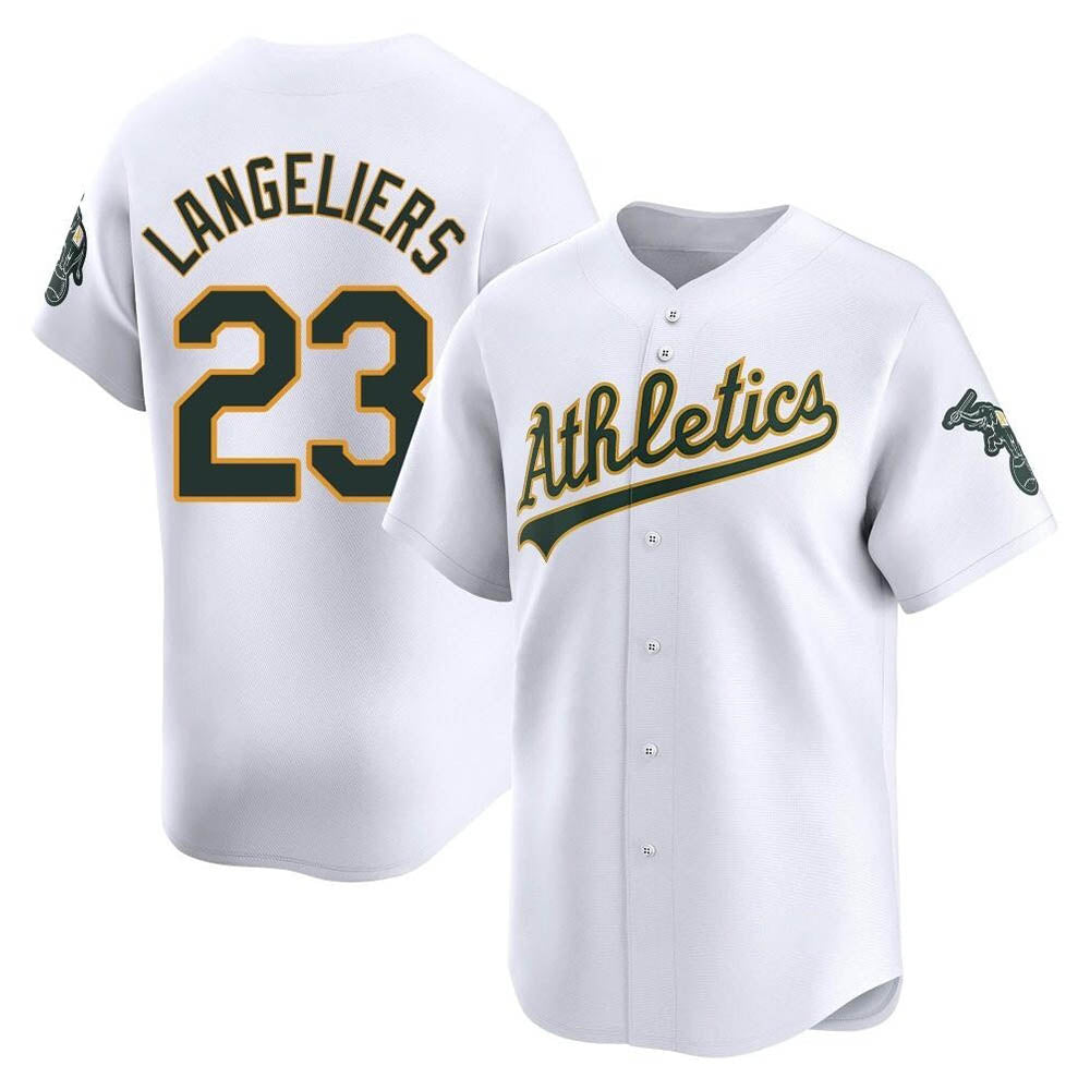 Boles Athletics #23 Shea Langeliers Player White Limited Home Stitched Jersey