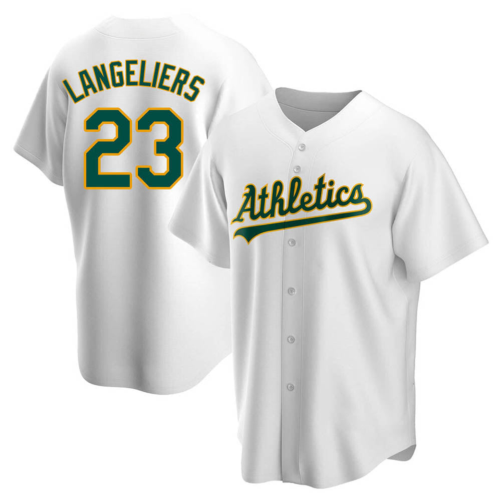 Boles Athletics #23 Shea Langeliers Player White Replica Home Stitched Jerseys