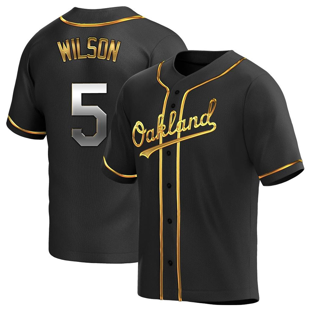 Boles Athletics #5 Jacob Wilson Black Golden Replica Alternate  Stitched Jersey