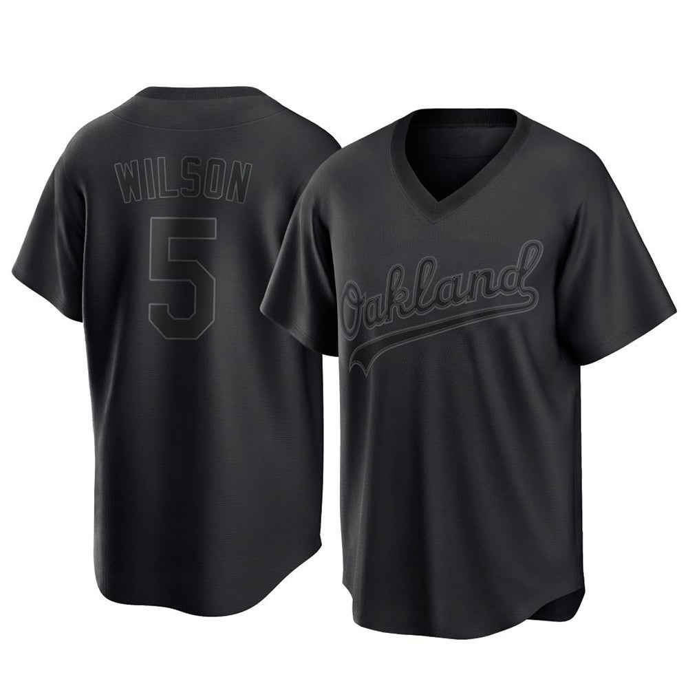 Boles Athletics #5 Jacob Wilson Black Replica Pitch Fashion T shirt Stitched Jersey