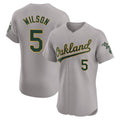 Boles Athletics #5 Jacob Wilson Gray Elite Road Stitched Jersey